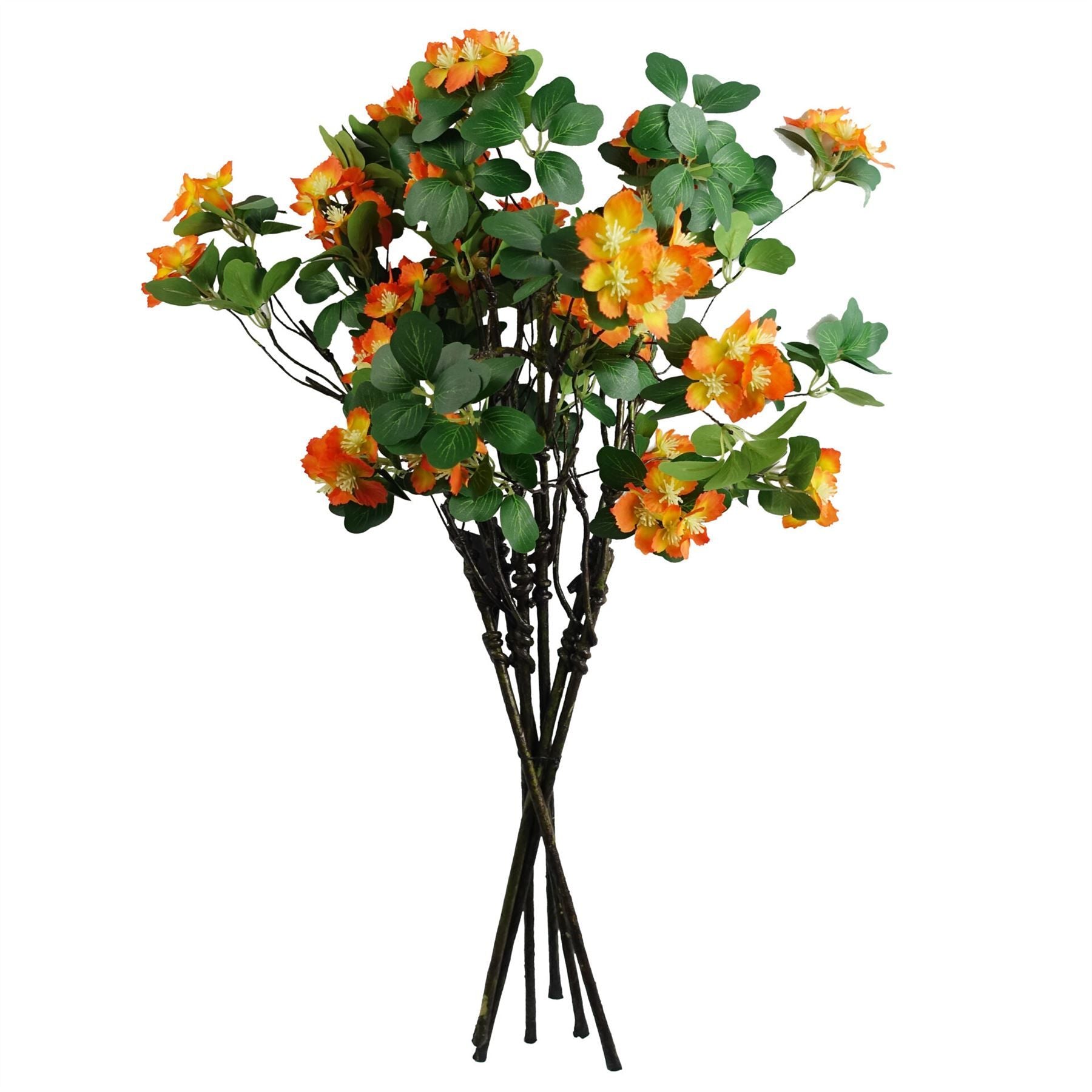 Pack of 6 60cm Orange Flower Foliage Spray