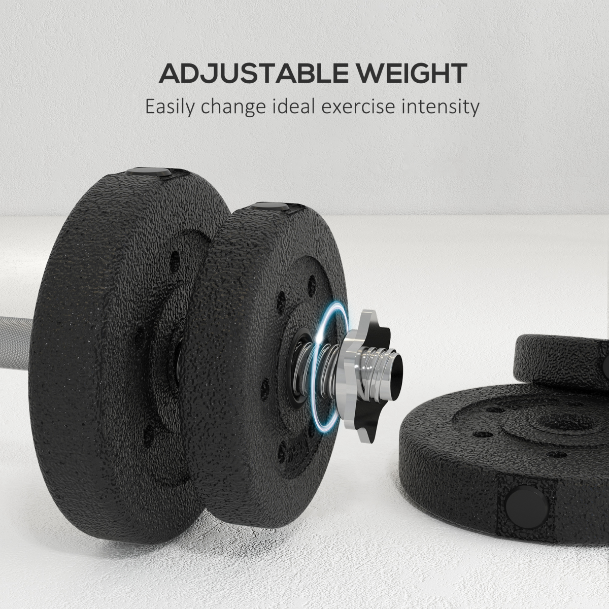 HOMCOM 30kg Adjustable Dumbbells Weight Set with Non-Slip Grips