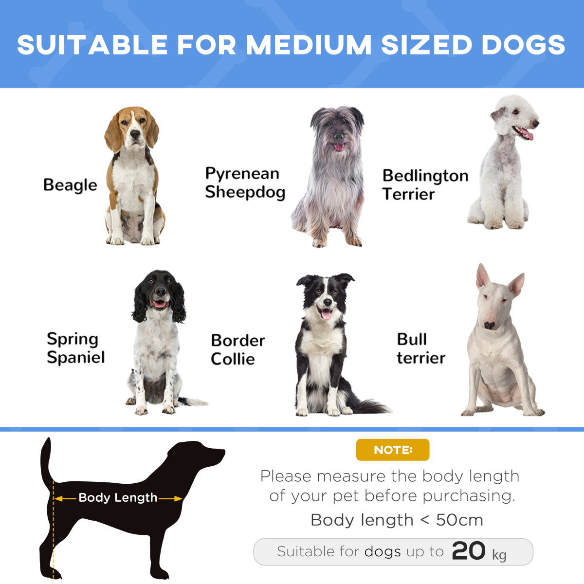PawHut Elevated Pet Bed with Powder-Coated Metal Frame, Oxford Fabric, Indoor/Outdoor Folding Cot with Carry Bag