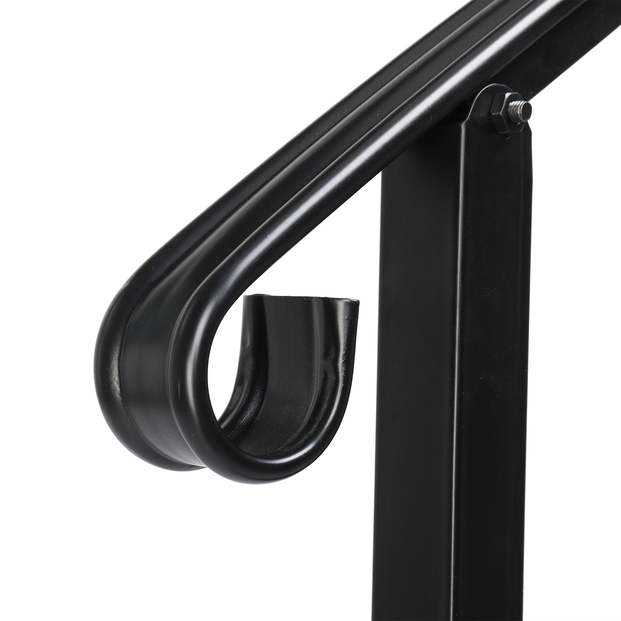 [Same Code：21862947  70638141]Artisasset Matte Black Outdoor 1st Tier Iron Handrail