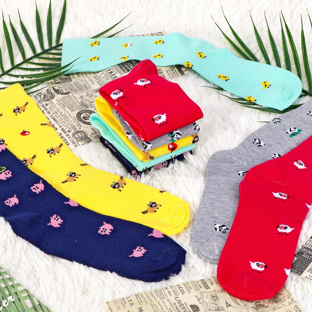 Vinsani Animal Socks 5 Pack, Cute Animal Design, One Size Fits Women UK 4-7 EU 37-40