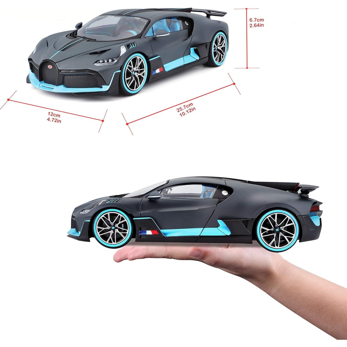 Burago 1:18 Bugatti Divo Flat Dark Grey Die Cast