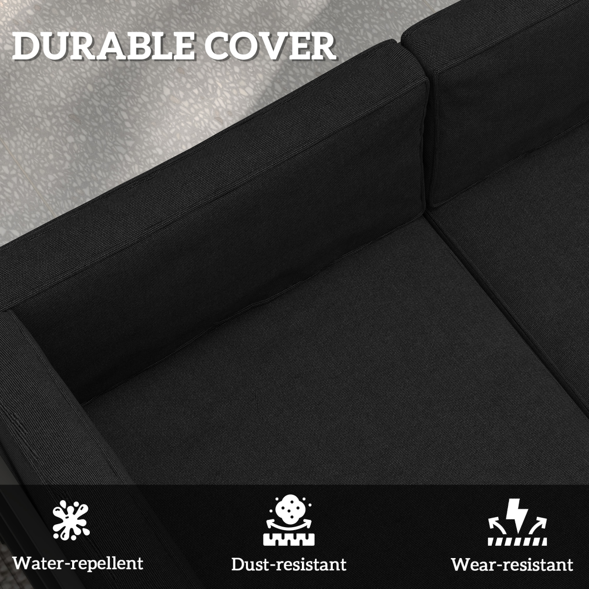 Outsunny 14-Piece Black Replacement Cushion Set for Garden Furniture