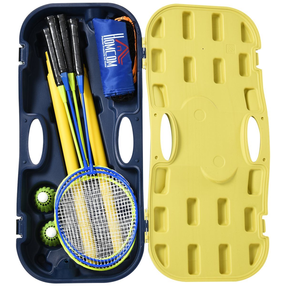 Foldable Badminton Net Set with Carry Case, 2 Rackets, 2 Shuttlecocks