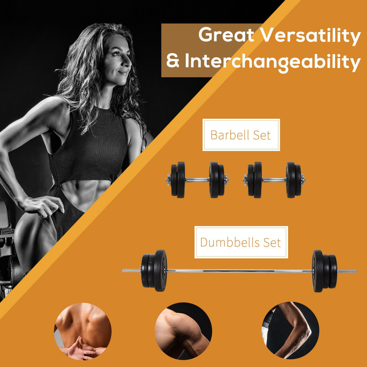 HOMCOM 65kg Adjustable Dumbbell and Barbell Set for Home Gym
