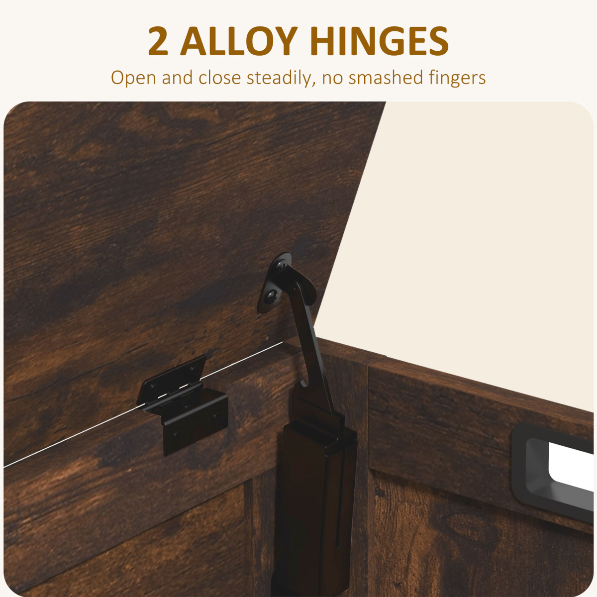 HOMCOM Storage Bench Chest with 2 Safety Hinges, Living Room