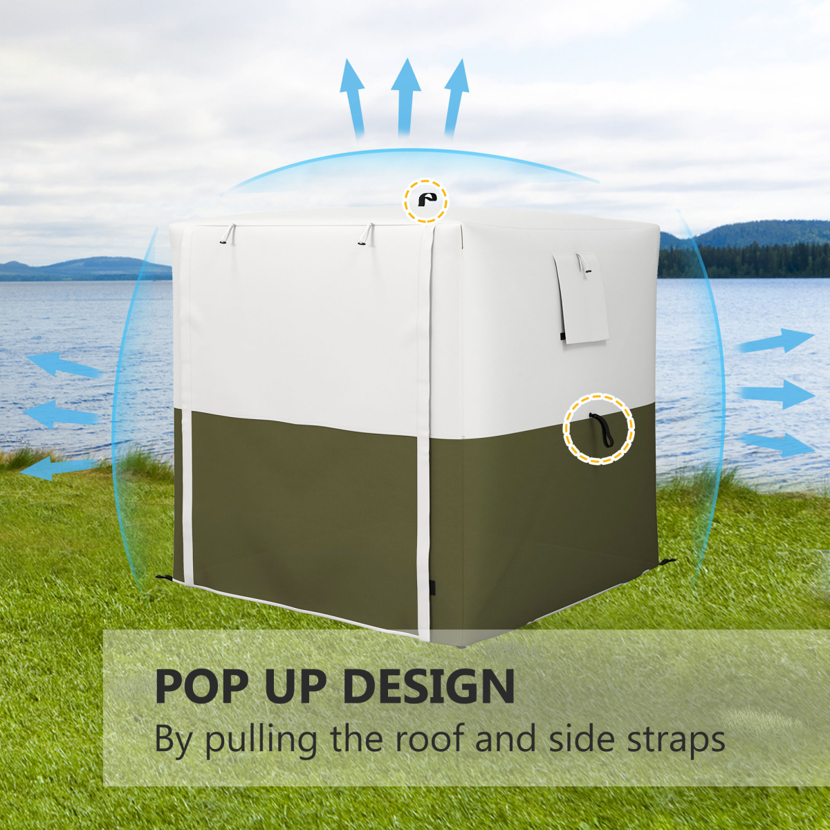 Outsunny 2 x 2m Pop Up Gazebo with Sides, UV30+ Cover, Mesh Windows, Carry Bag, Green