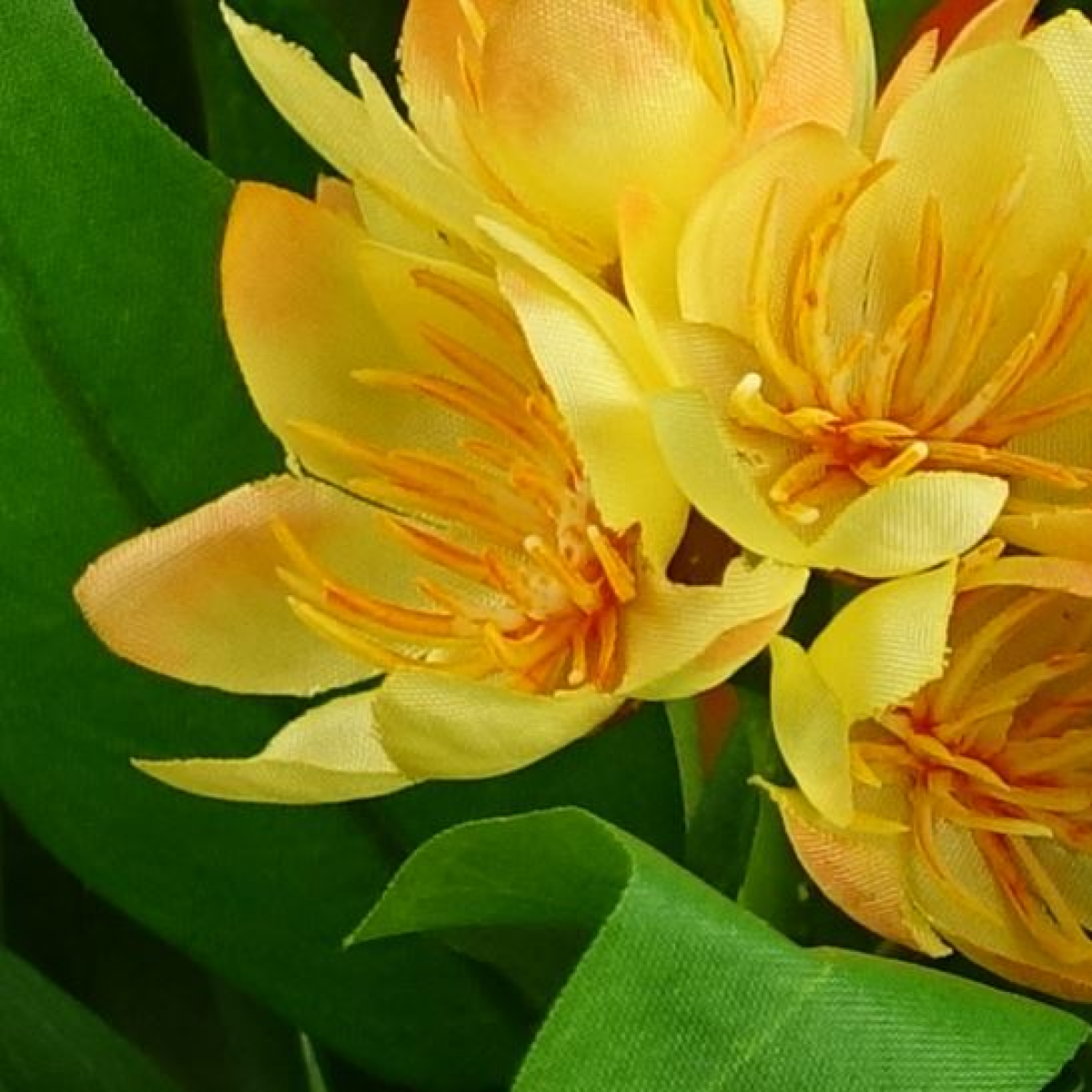 Leaf 3 x 18cm Artificial Freesia Plants, Pink, Orange & Yellow