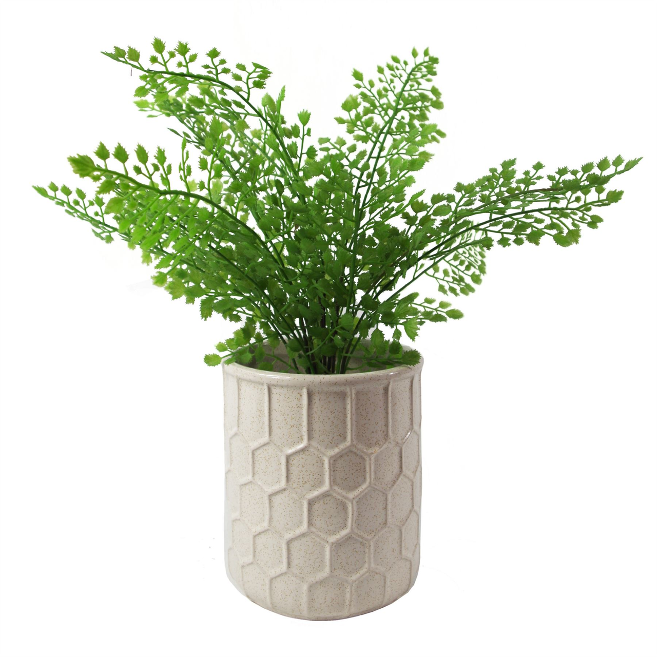 White Honeycomb Ceramic Planter 13.4 x 13.4 x 17cm