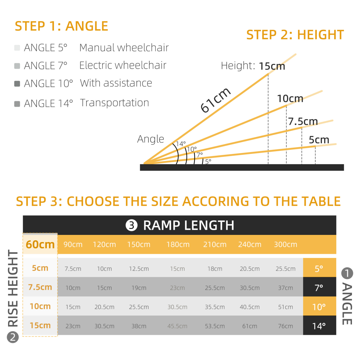 HOMCOM Foldable Aluminium Wheelchair Ramp with Carry Handle