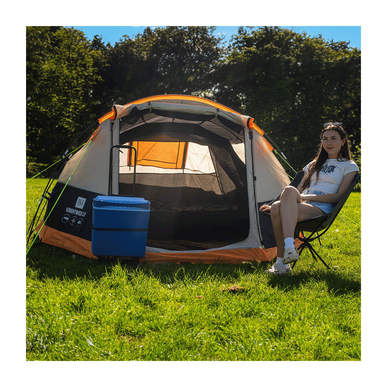 Knightwick 2.0S 3-Person Camping Tent with Darkened Bedroom & Canopy Poles