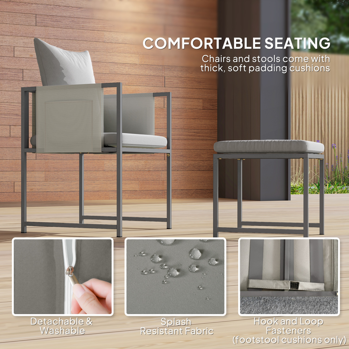 Outsunny 9 Piece Cube Garden Dining Set with Cushions