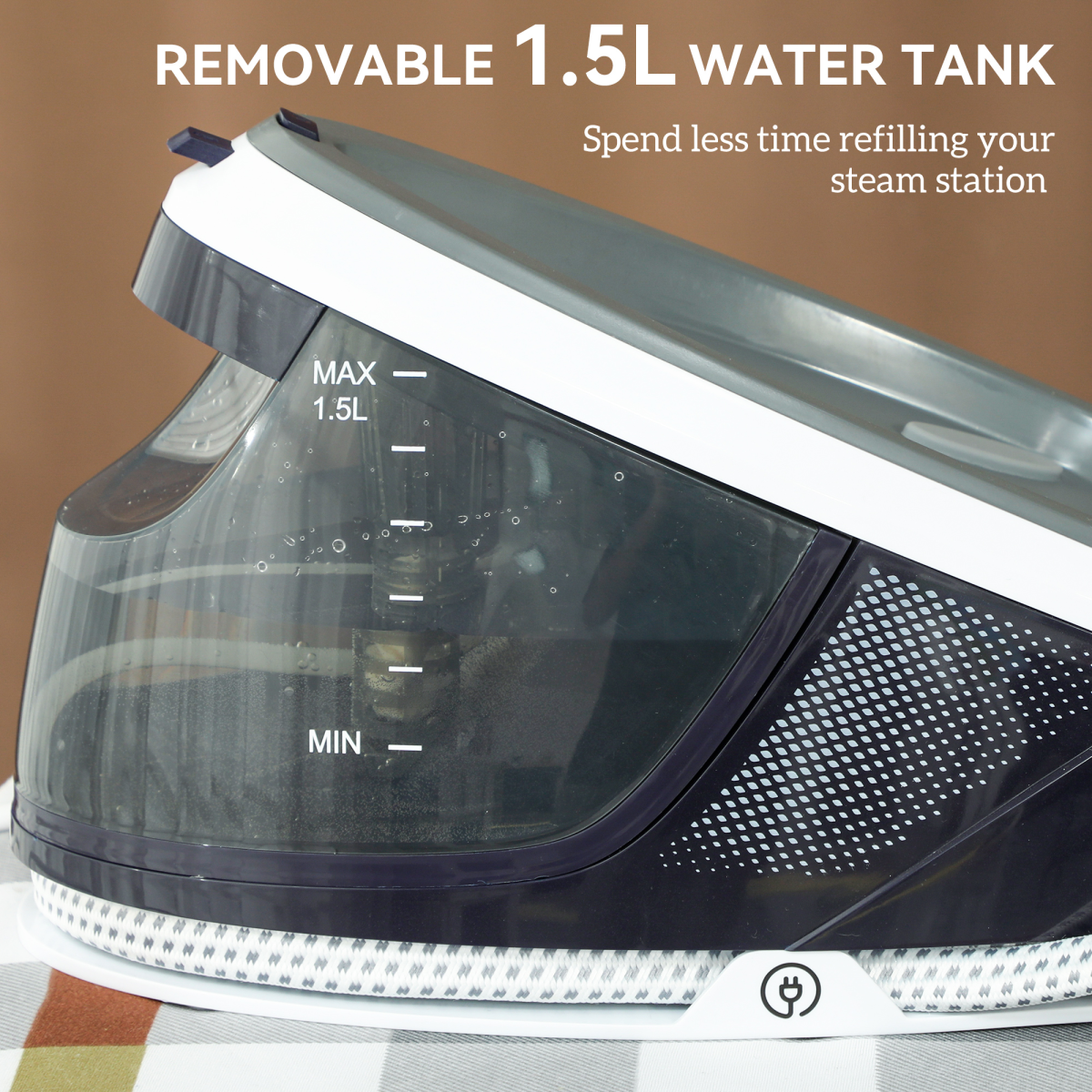 HOMCOM Steam Generator Iron, 1.5L Tank, Eco Mode, Self-Cleaning
