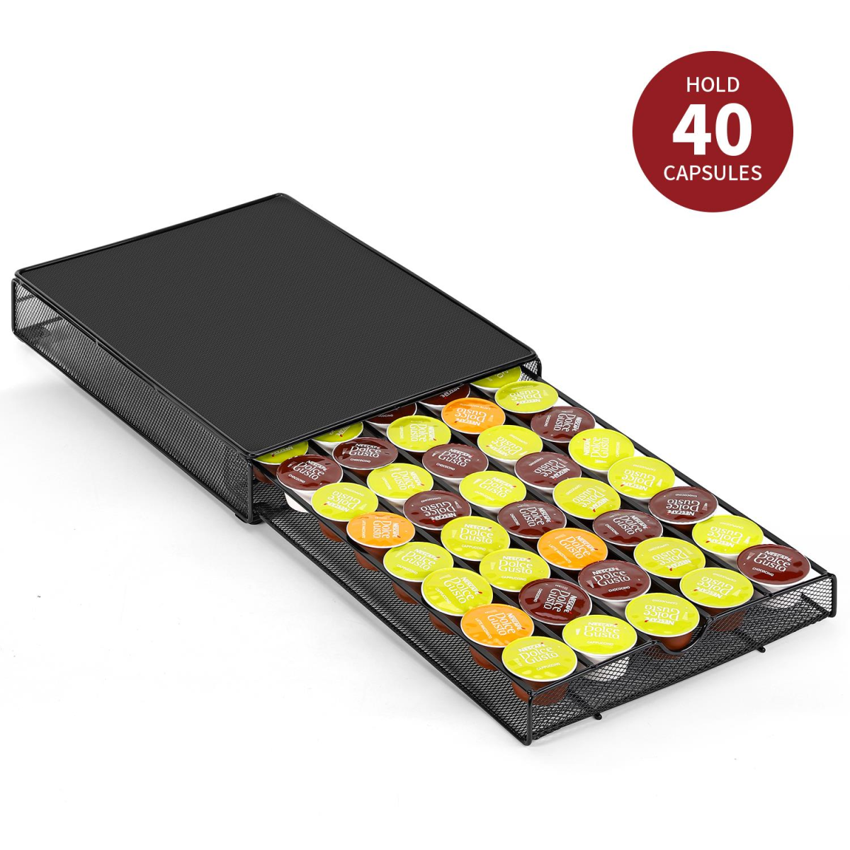 Vinsani Sliding Coffee Pod Storage Drawer for up to 80 Dolce Gusto Capsules