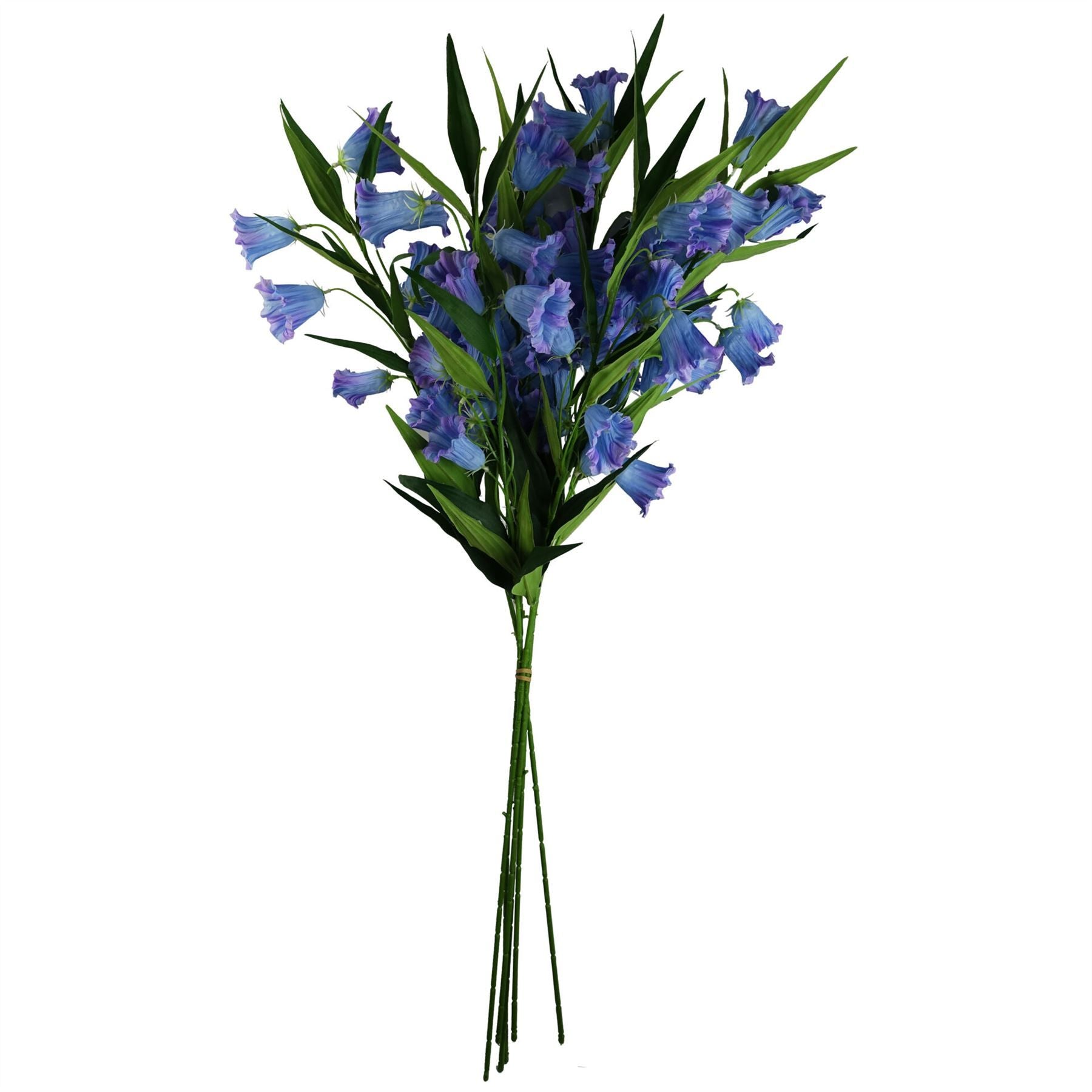 Leaf Pack of 6 Blue Trumpet Artificial Flower Stems 100cm