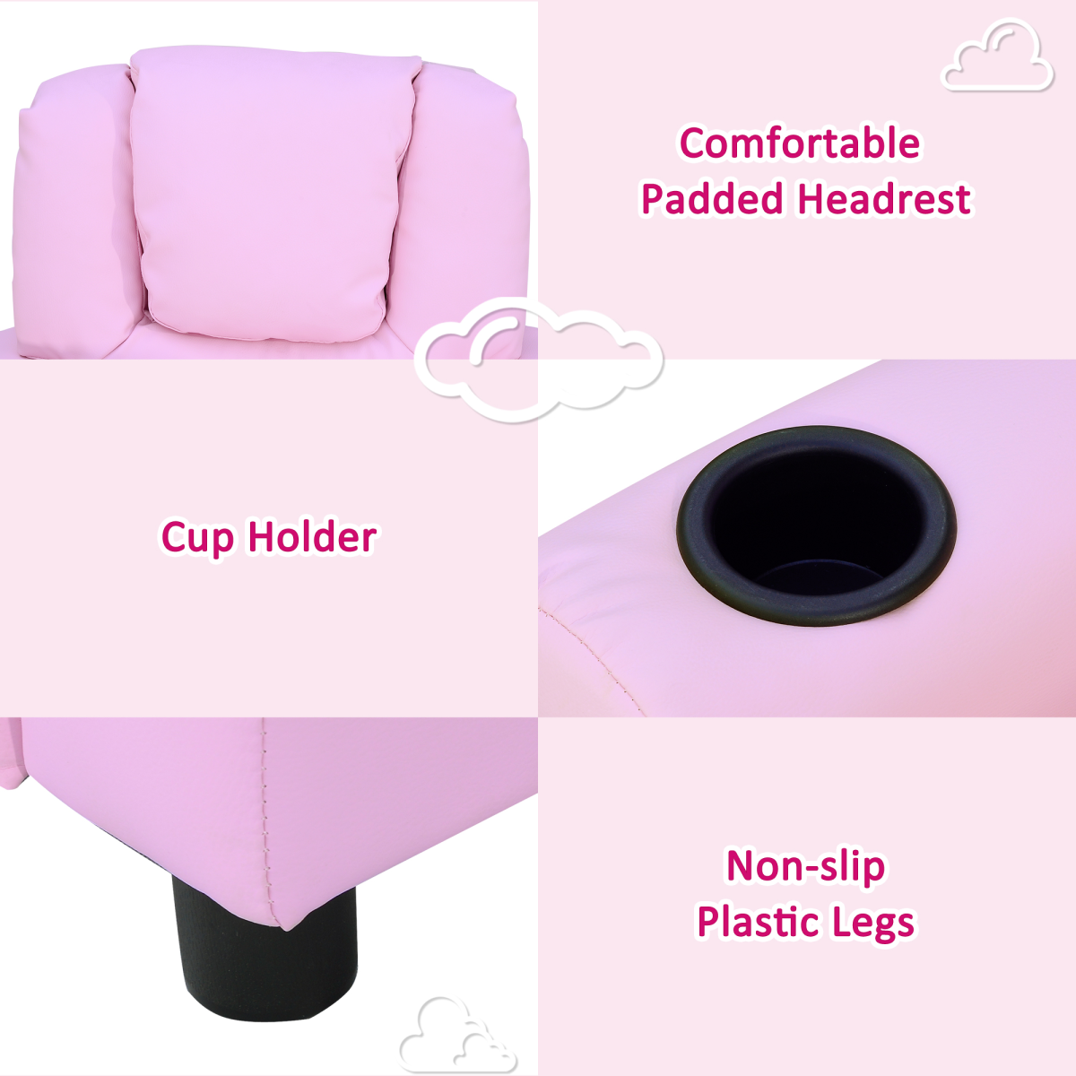 Kids Recliner Armchair Games Chair Children Seat Girls Boys Sofa HOMCOM