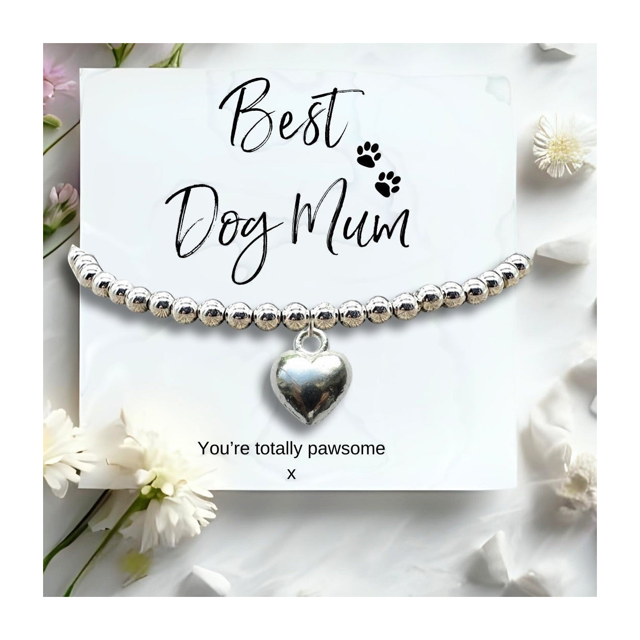 Small Best Dog Mum Gift Hamper | Bracelet, Chocolates & Candle