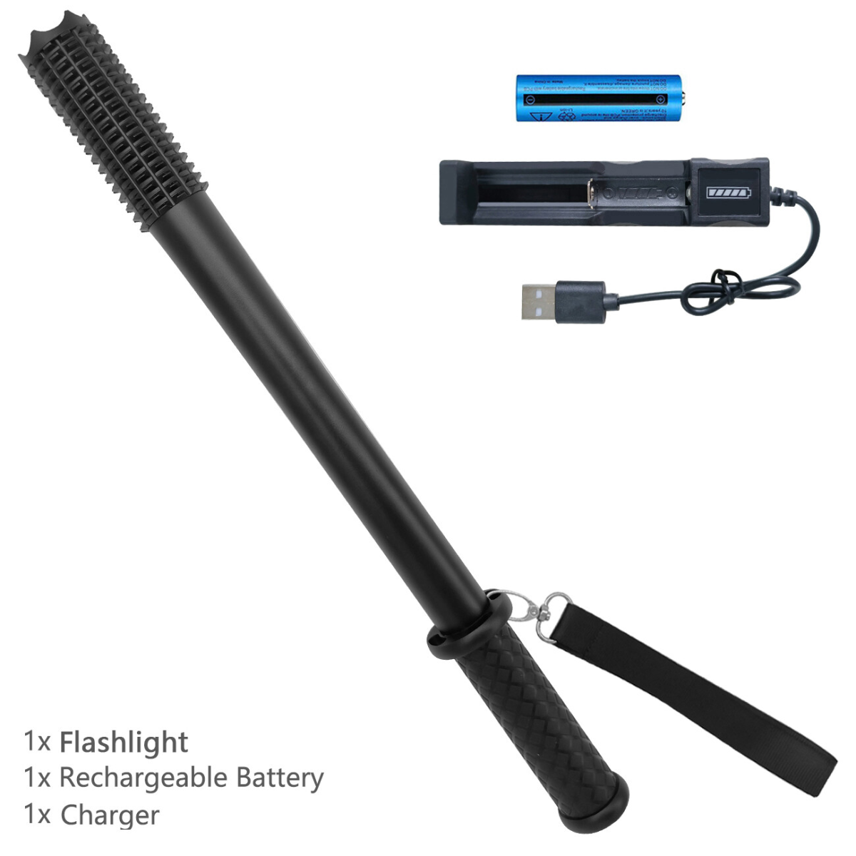3-Modes USB Rechargeable LED Flashlight Hiking Security Torch Camping Outdoor Flashlight Set
