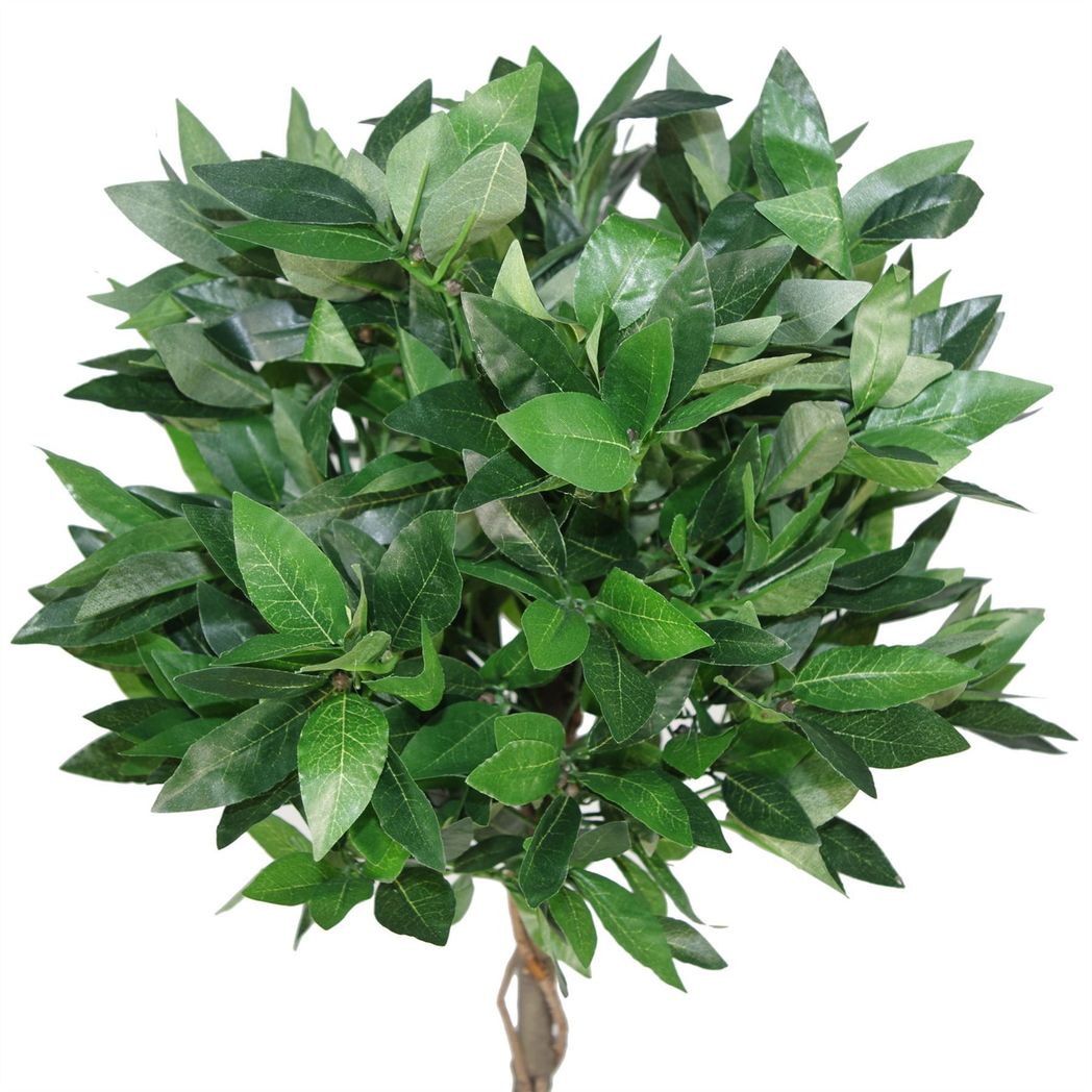 Leaf 120cm 4ft Artificial Topiary Bay Laurel Ball Tree with Plain Trunk