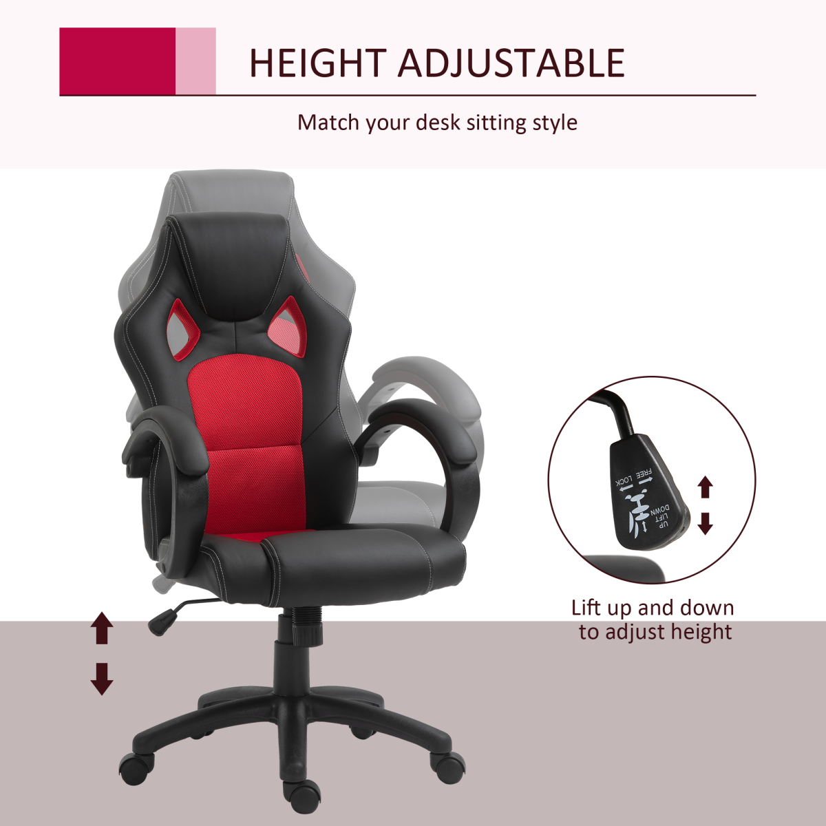Vinsetto Executive Swivel Office Gaming Chair, PU Leather, Black