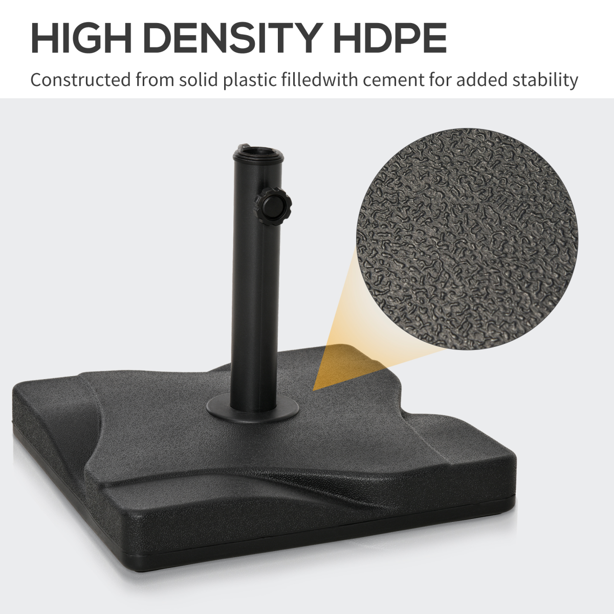Outsunny 20kg Cement Square Parasol Base Black