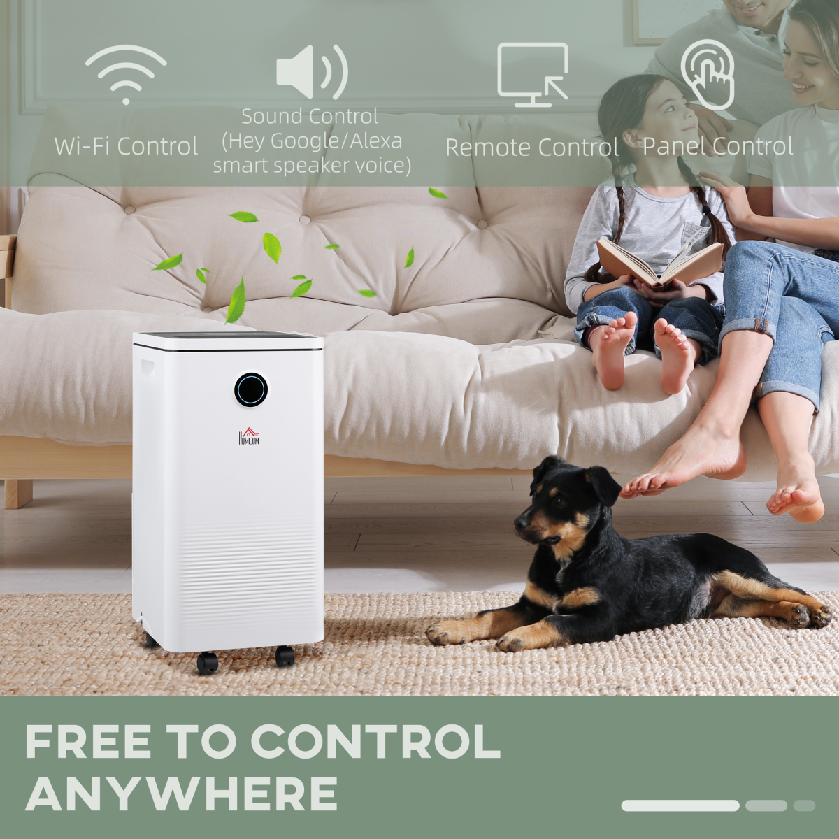 HOMCOM 10L/Day Portable Quiet Dehumidifier with 2.5L Tank, 2 Speed, 4 Modes, 42dB, 24H Timer for Home Laundry Room