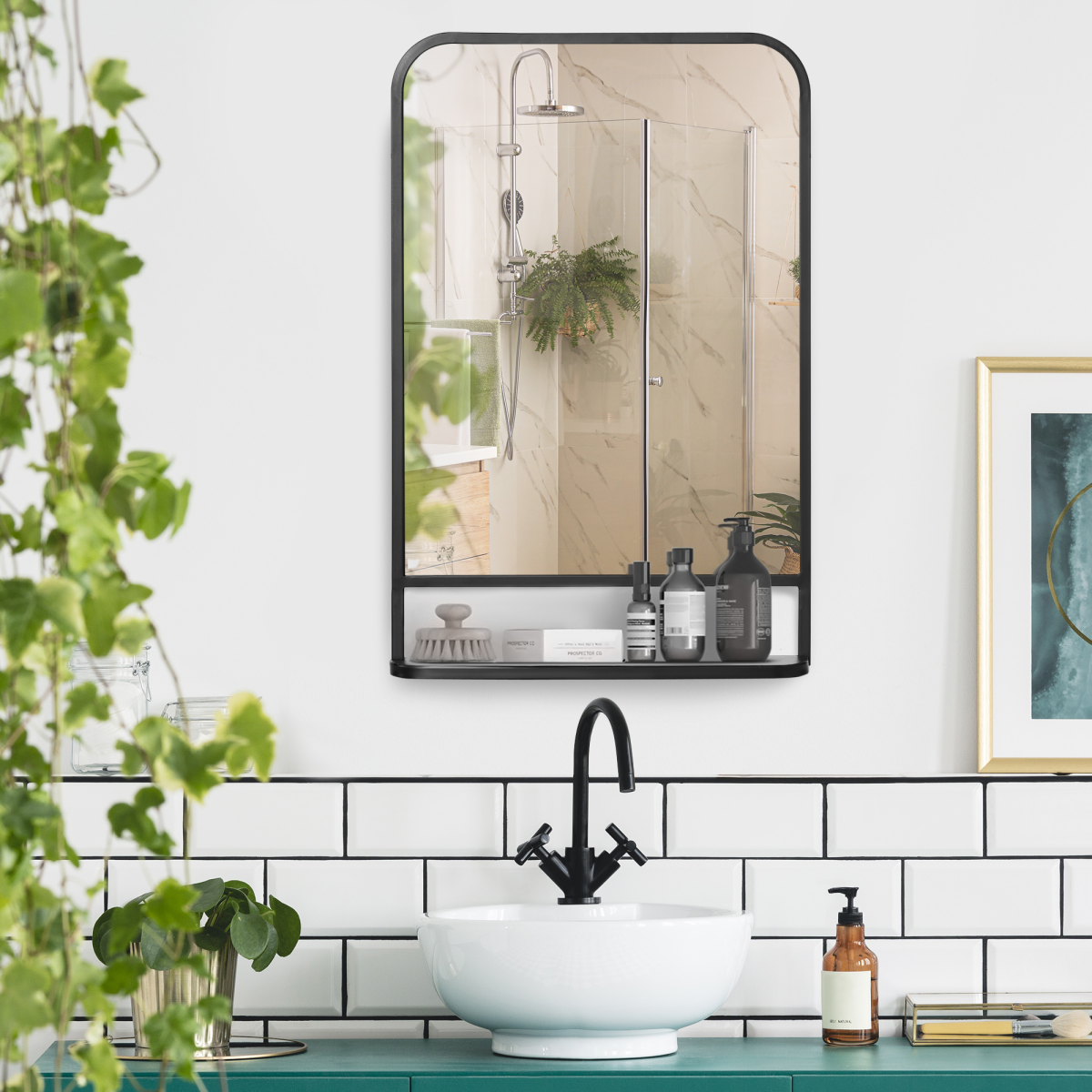 Bathroom Cabinet with Mirror ( Amazon Shipping)（Prohibited by WalMart）