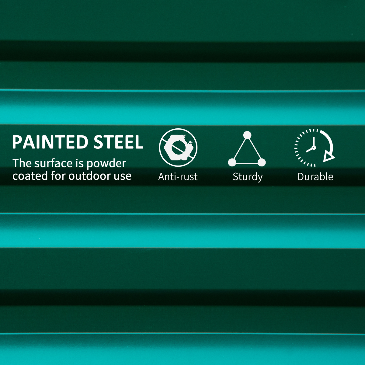 Outsunny Raised Garden Bed Steel Planter Box 120 x 60cm Green
