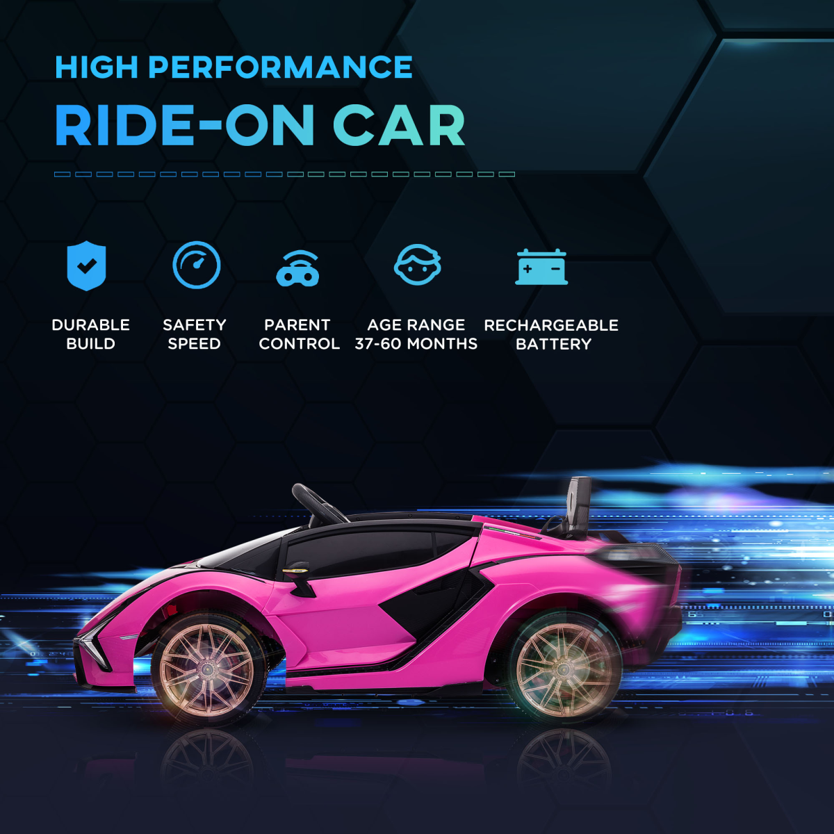 Officially Licensed Lamborghini SIAN 12V Kids Ride On Car with Remote