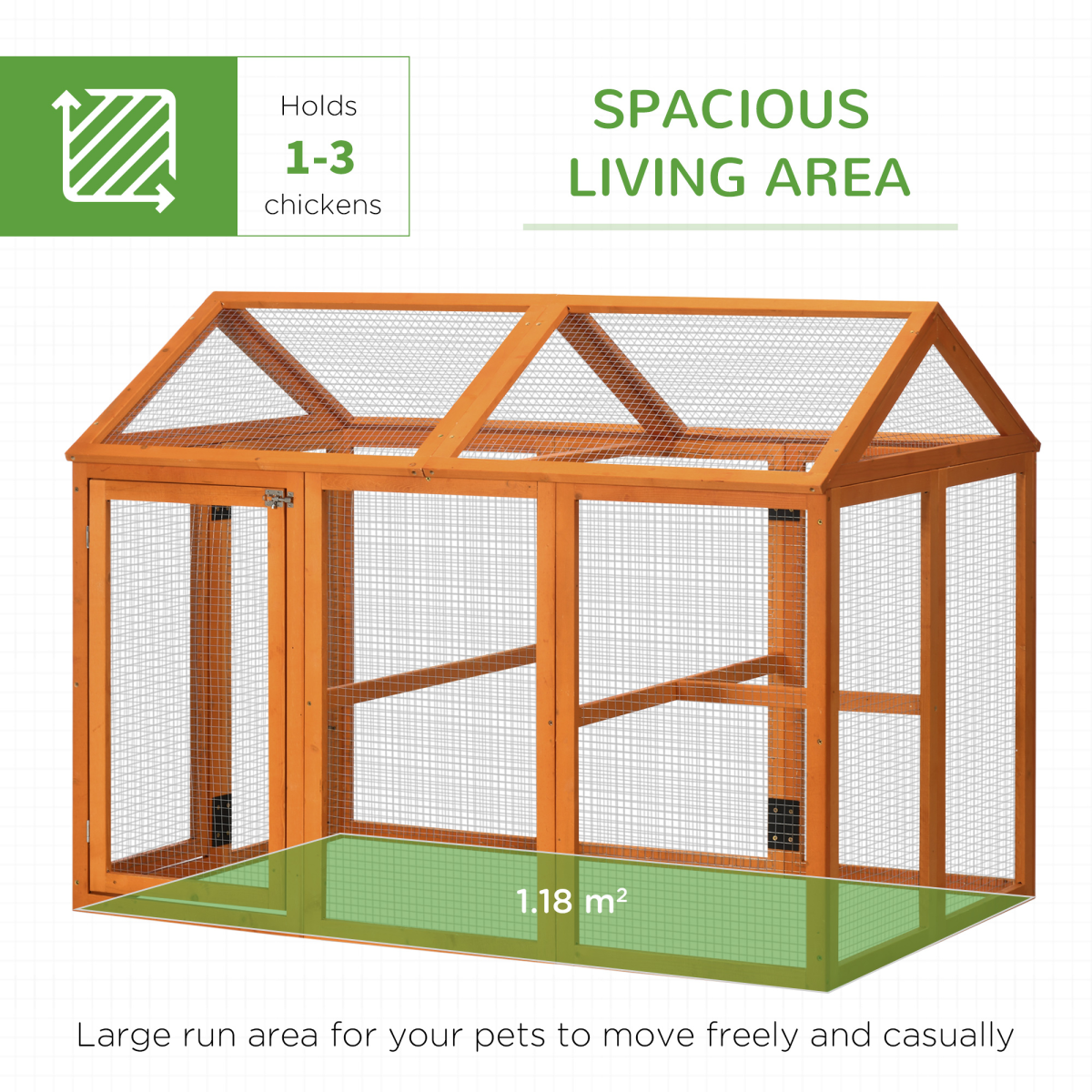 PawHut Wooden Chicken Run with Combinable Design, 3-6 Chickens