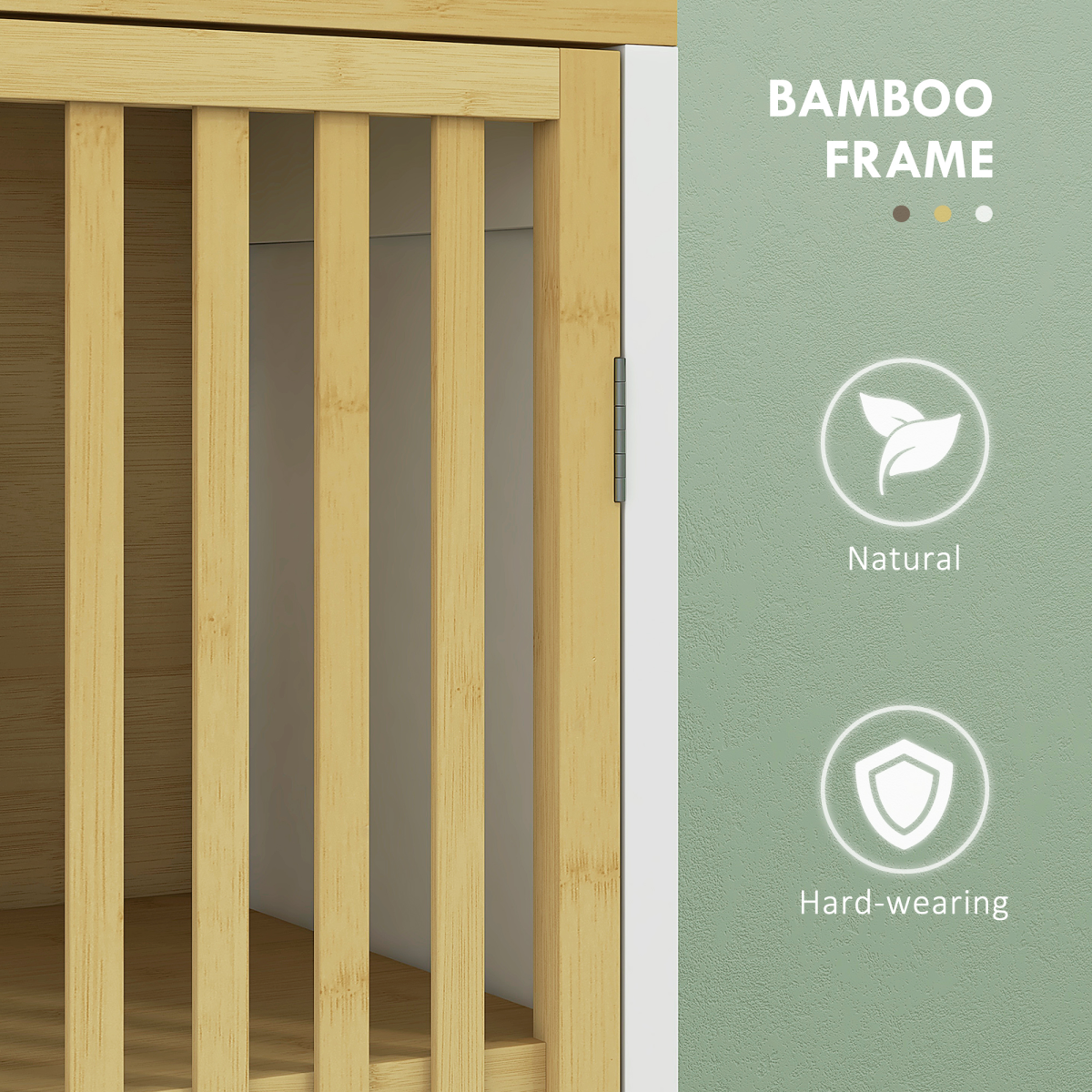 HOMCOM Bamboo Bathroom Floor Cabinet with Adjustable Shelf
