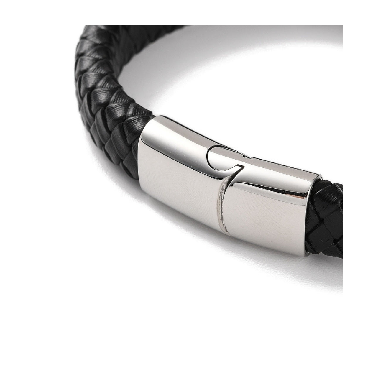 X Men's Black Leather Bracelet