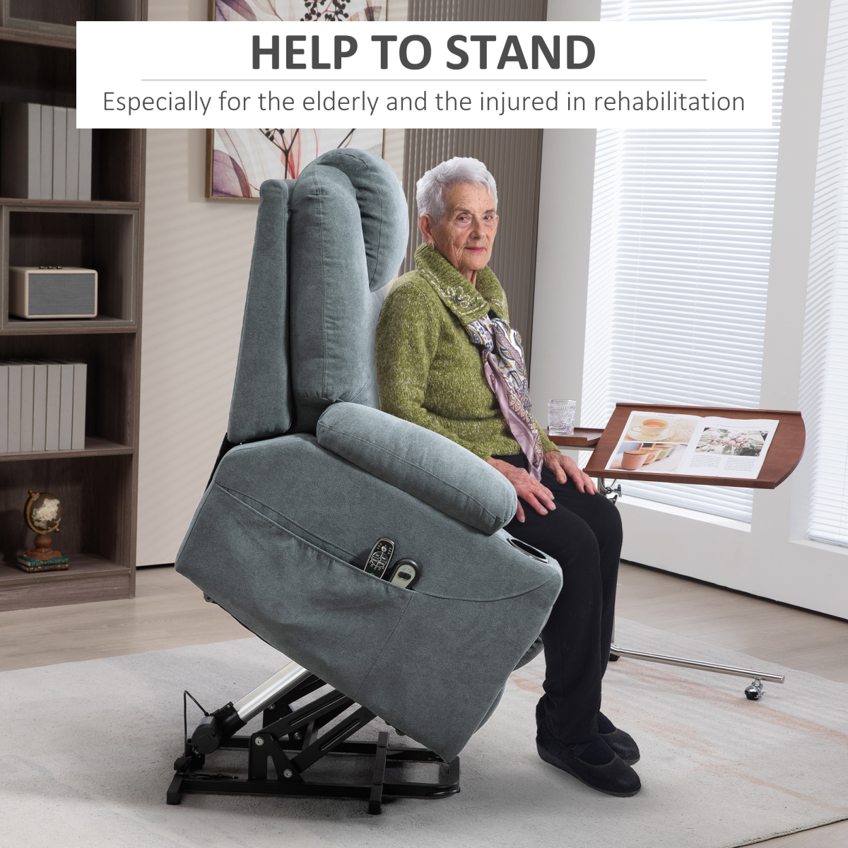 HOMCOM Lift Recliner Chair with Vibration Massage & Heat, Grey
