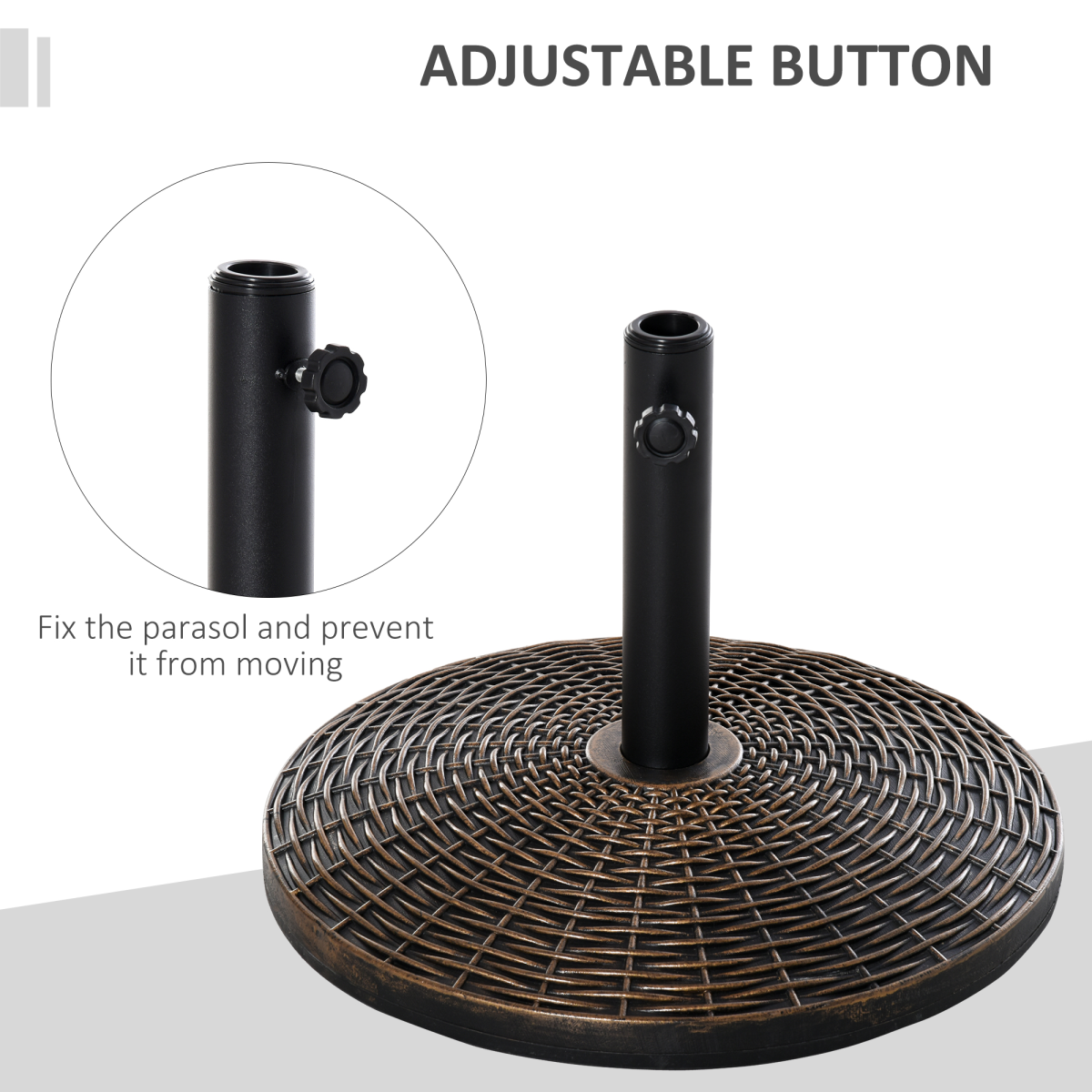 Outsunny 25kg Weighted Patio Umbrella Base with Rattan Finish