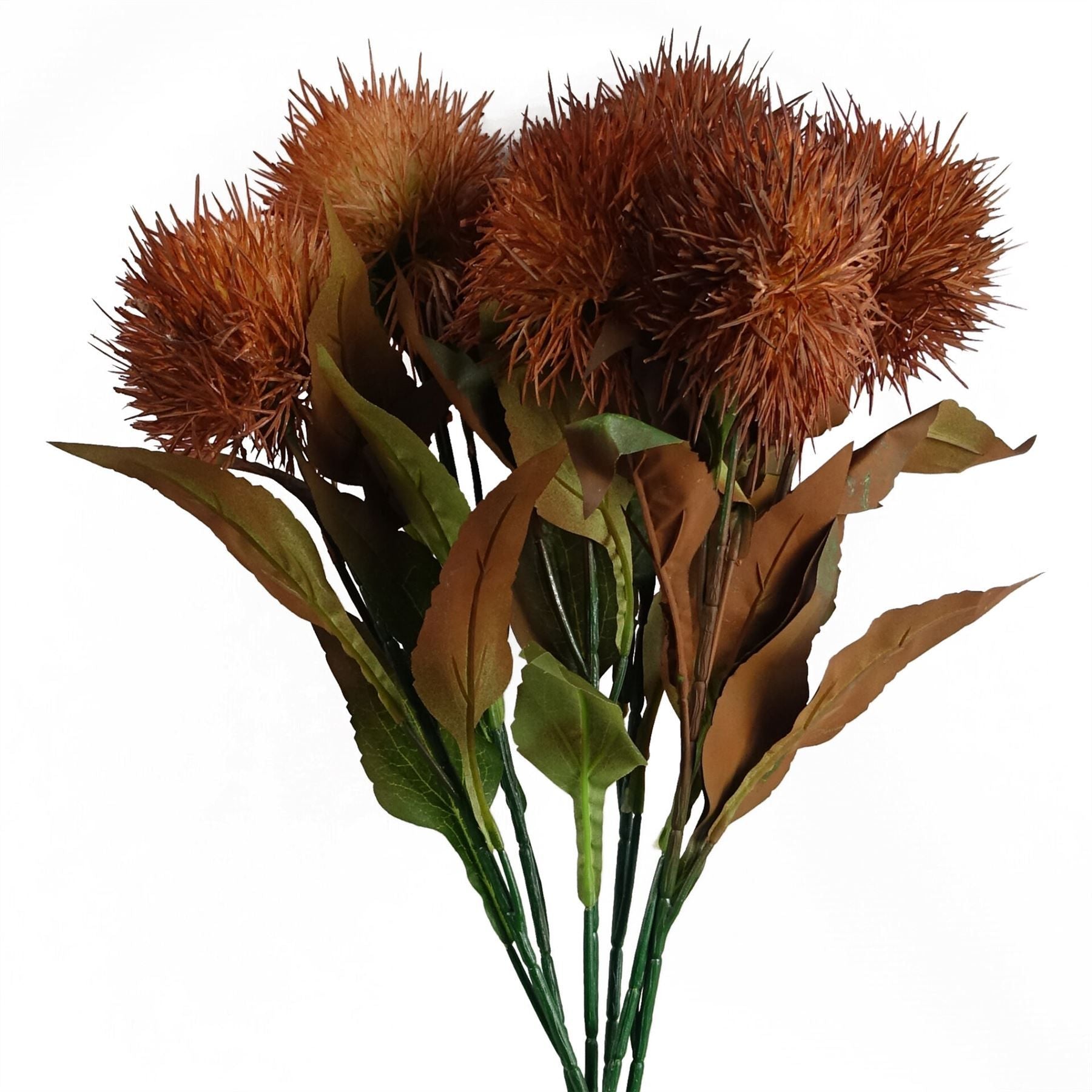 Leaf 70cm Yellow Artificial Globe Thistle Flower Stem