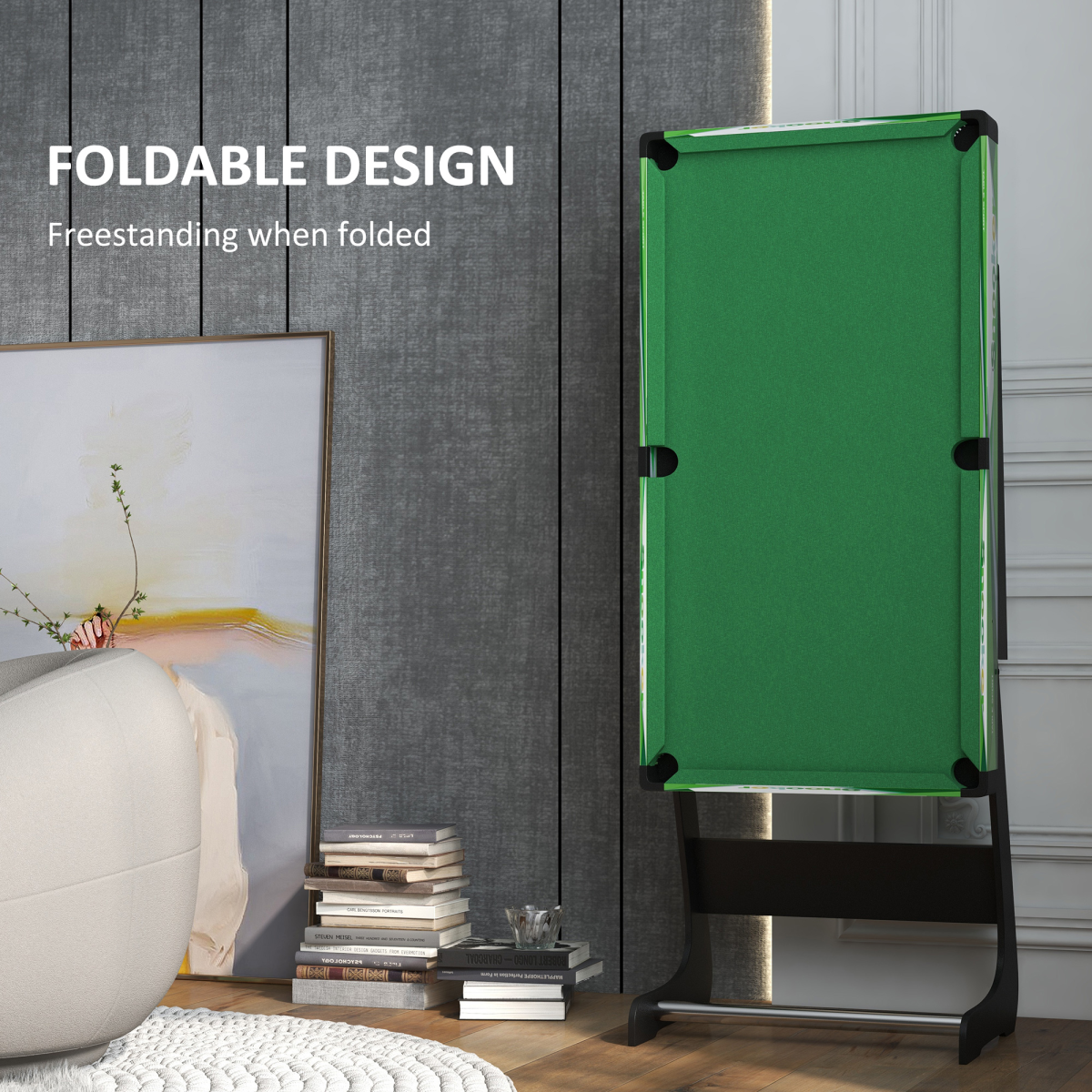 SPORTNOW Foldable Freestanding Billiard Table with Accessories