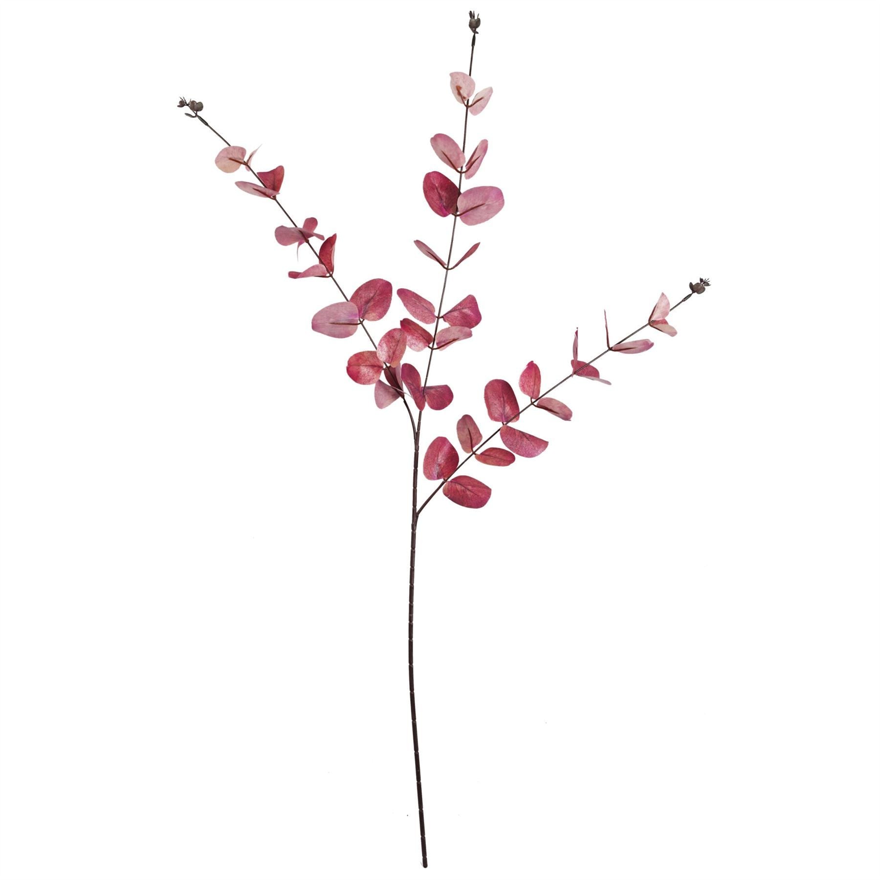 Realistic Pink Eucalyptus Foliage Stem 80cm Wired Shapable Stem