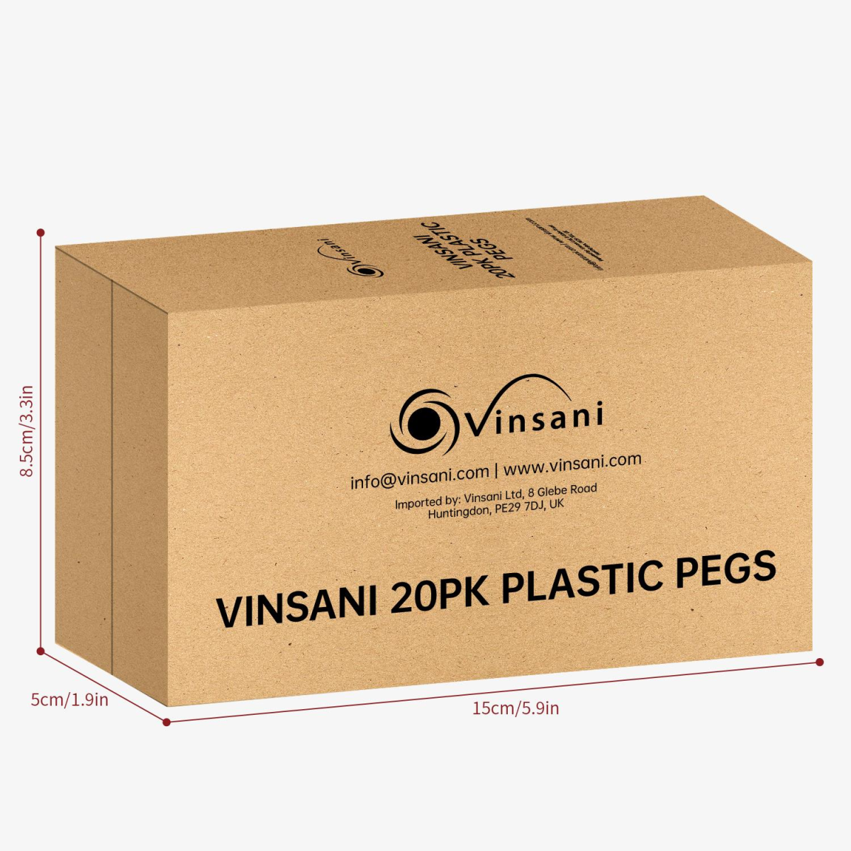 Vinsani 20 Pack Plastic Laundry Pegs with Stainless Steel Spring, Black and White