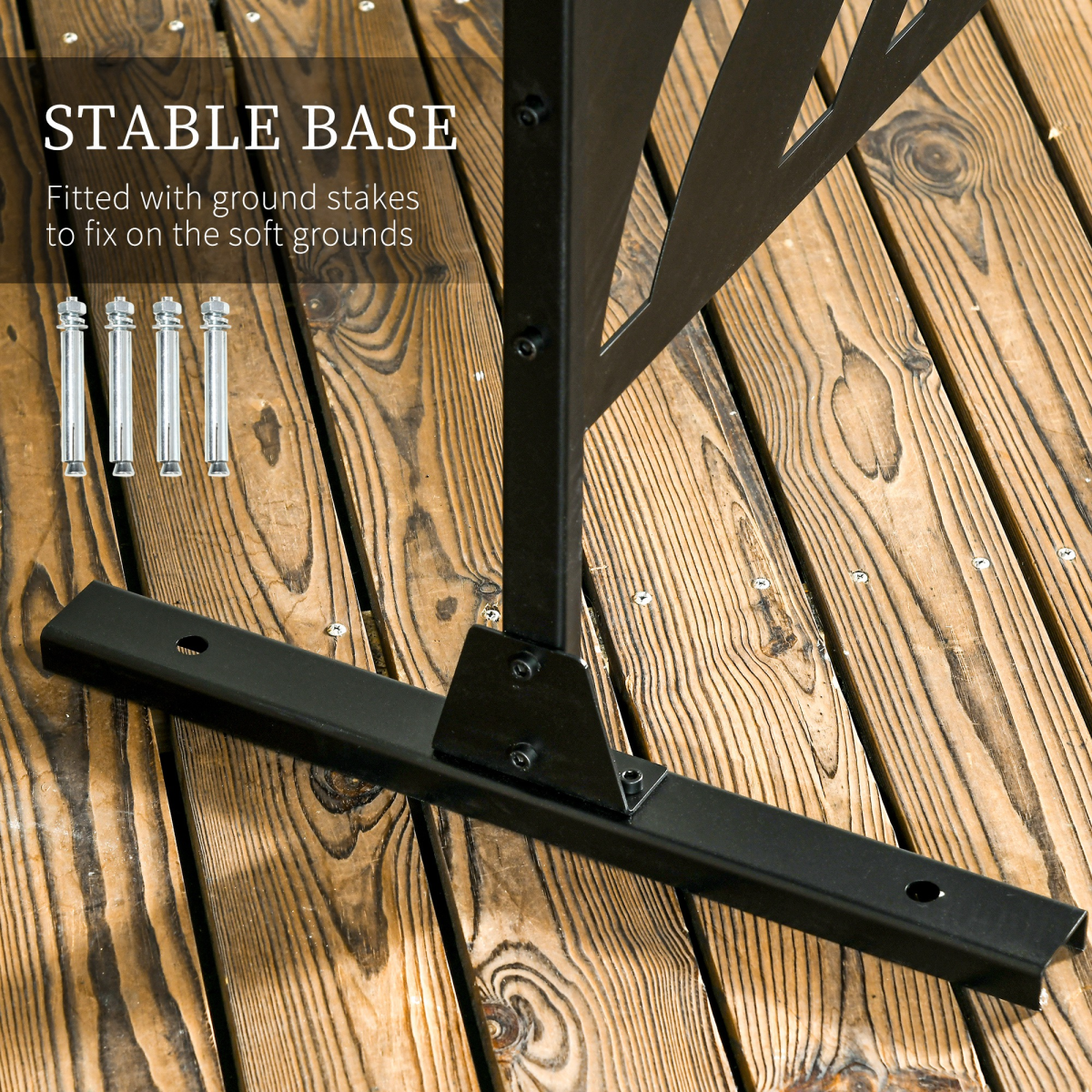 Outsunny Steel Outdoor Privacy Screen with Stand, Black
