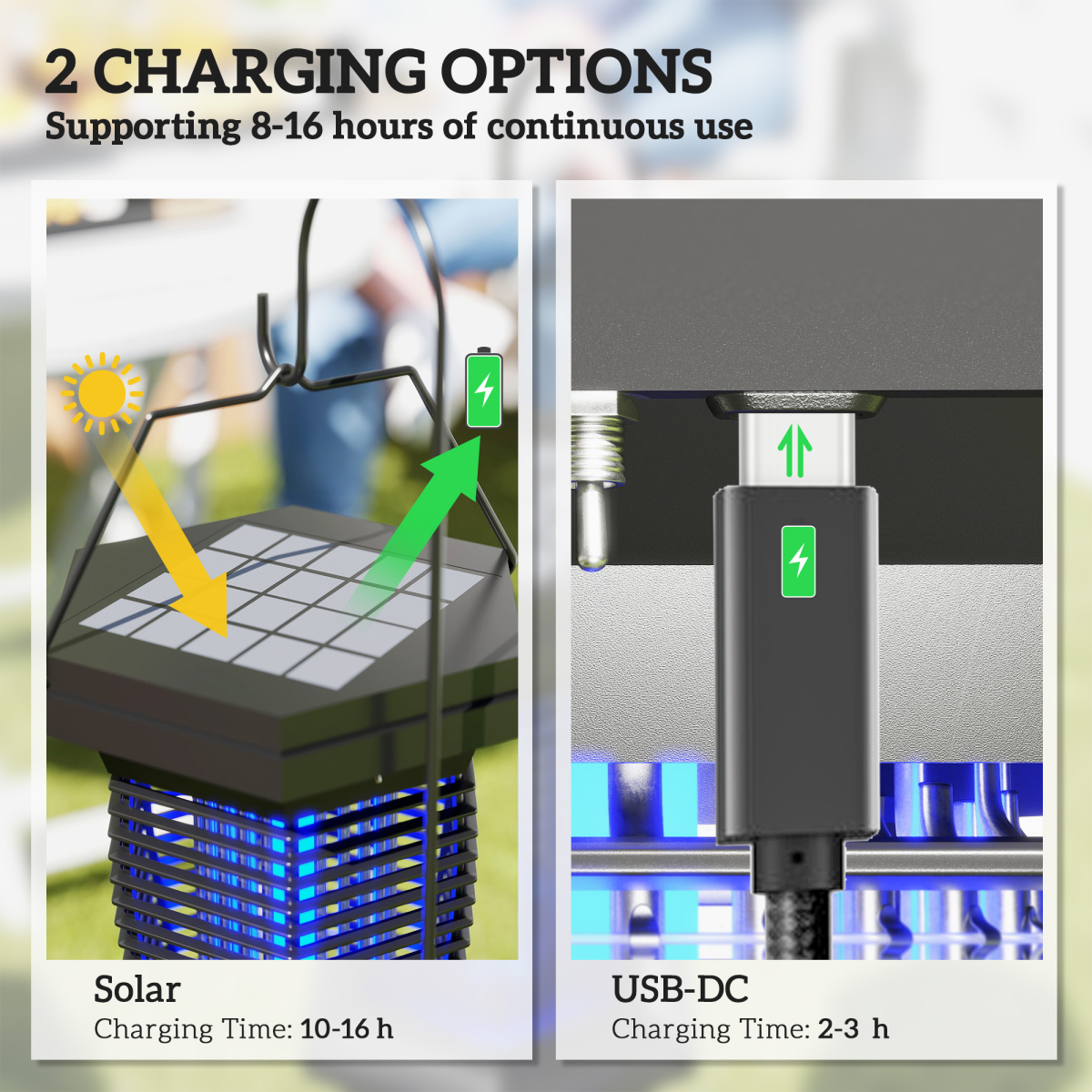 Outsunny 2-in-1 Electric Fly Zapper with UVA Light Garden Lantern