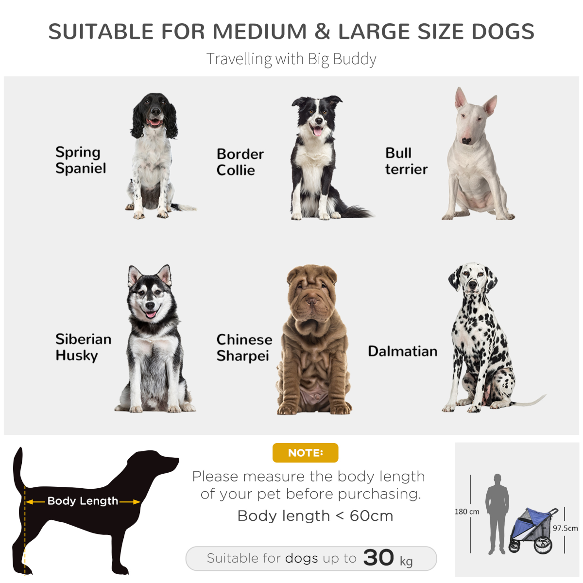 PawHut Foldable Large Dog Stroller with Cushion, Blue