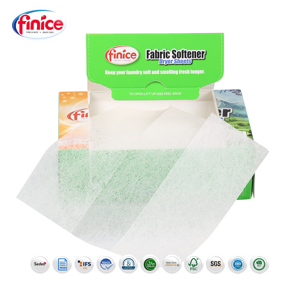 Finice Fabric Softener Dryer Sheets – Plant-Based, Anti-Static & Sensitive Skin Safe, 105 Sheets