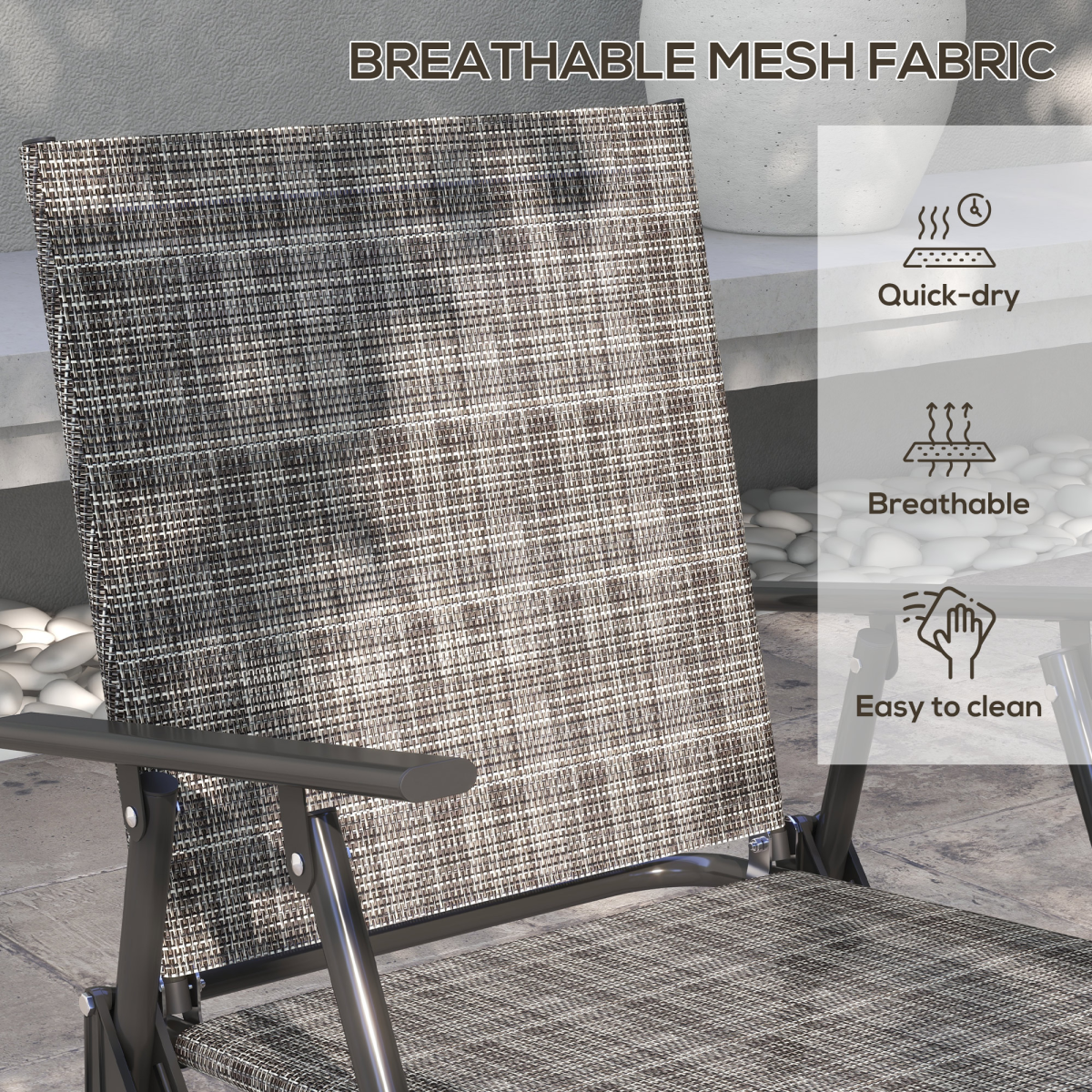 Outsunny 4-Piece Patio Furniture Set with Side Table, 2 Armchairs and Loveseat, Foldable Chairs