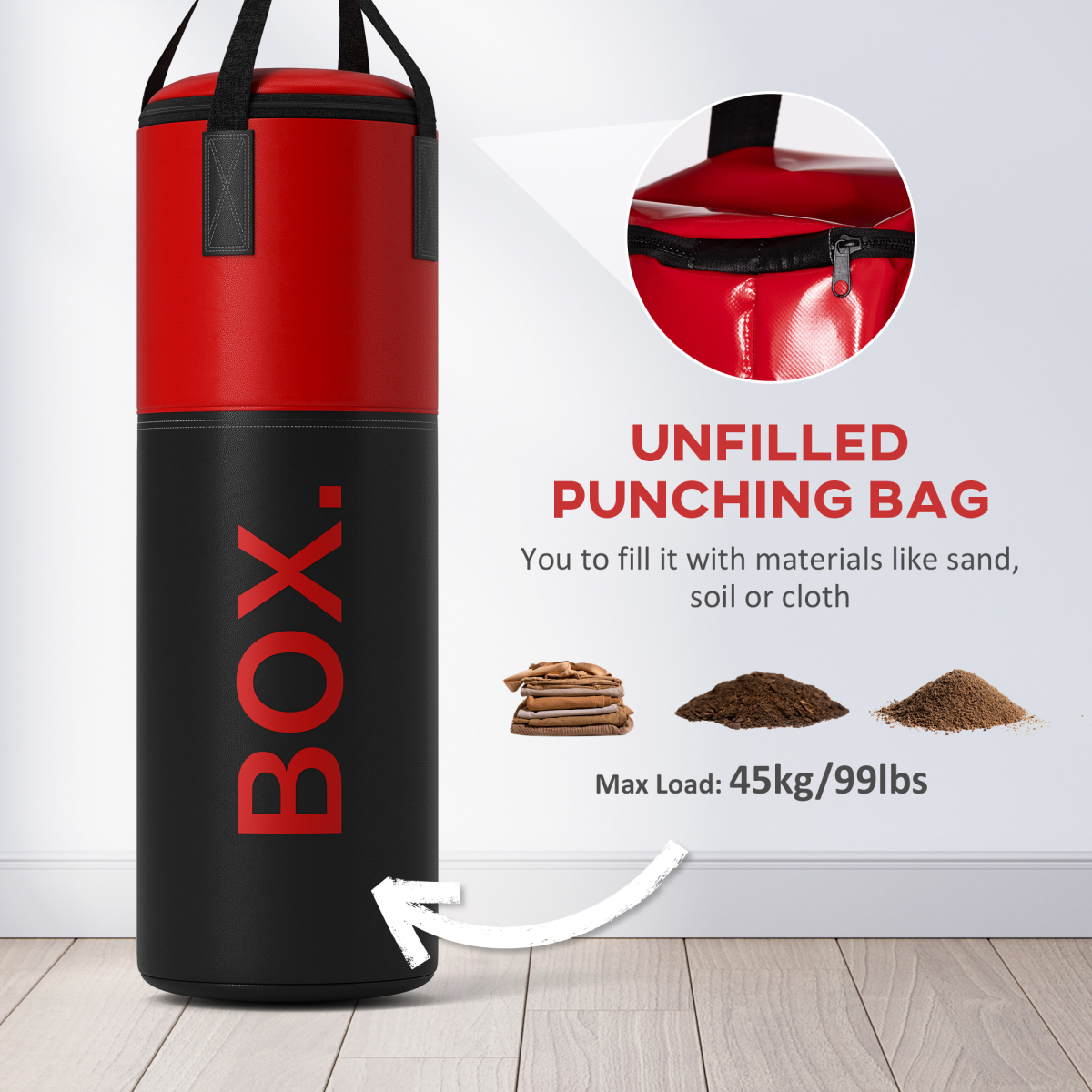 SPORTNOW Fillable Punch Bag with Boxing Gloves and Wall Bracket