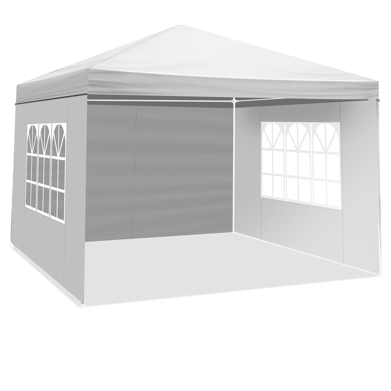 【Same Code 31052029】3 x 3m Three Sides Waterproof Tent with Spiral Tubes White