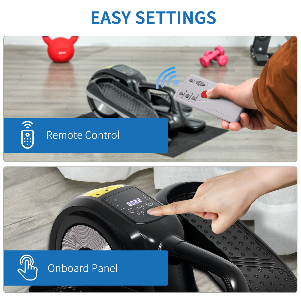 SPORTNOW Mini Seated Elliptical Exerciser with Remote Control and LCD Monitor