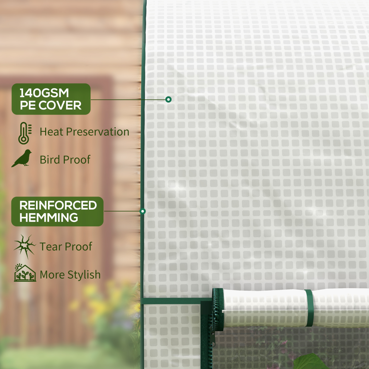 Outsunny Small Tomato Greenhouse 200 x 100 x 178cm, Roll-Up Zipped Doors