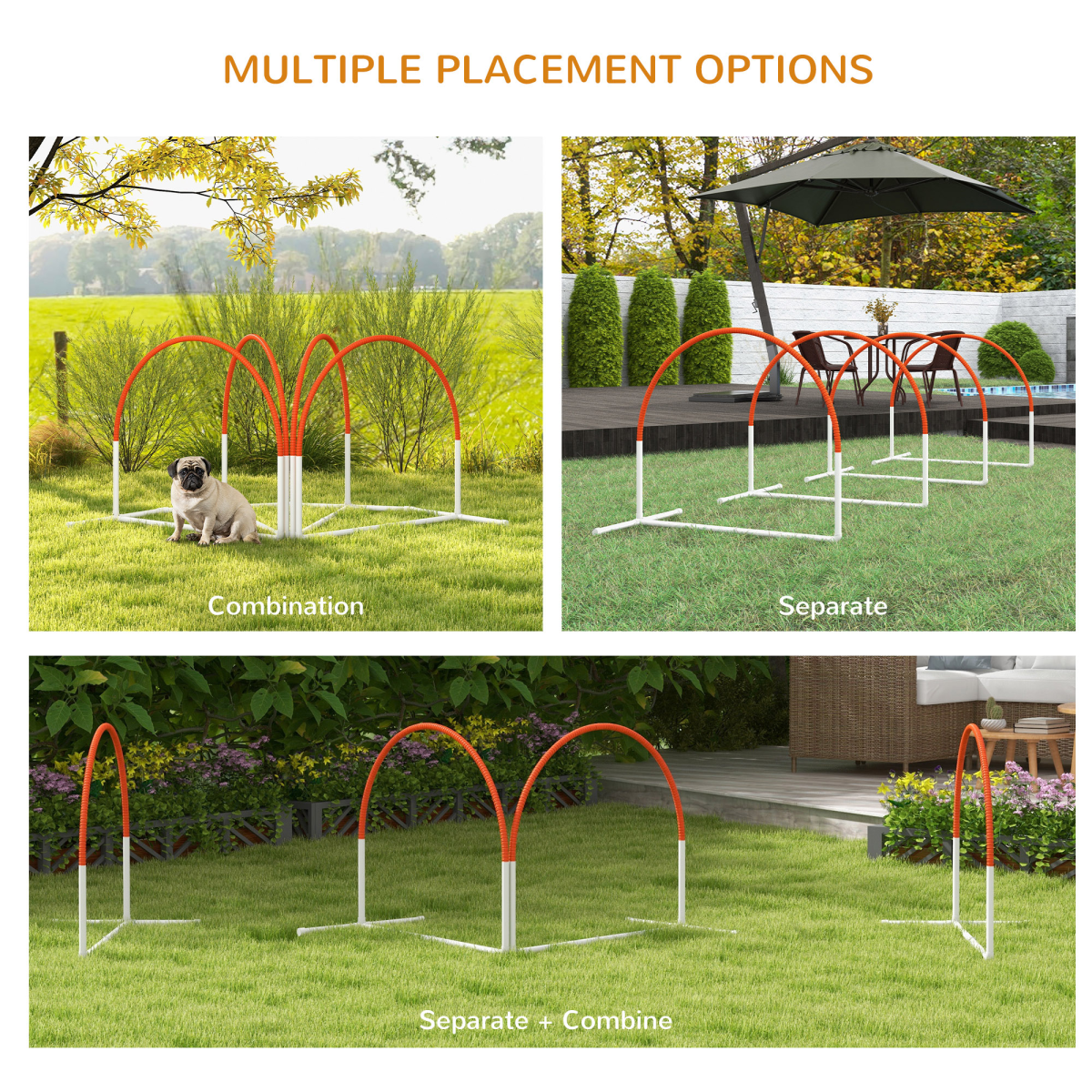 PawHut 4-Piece Dog Agility Training Set with Carry Bag