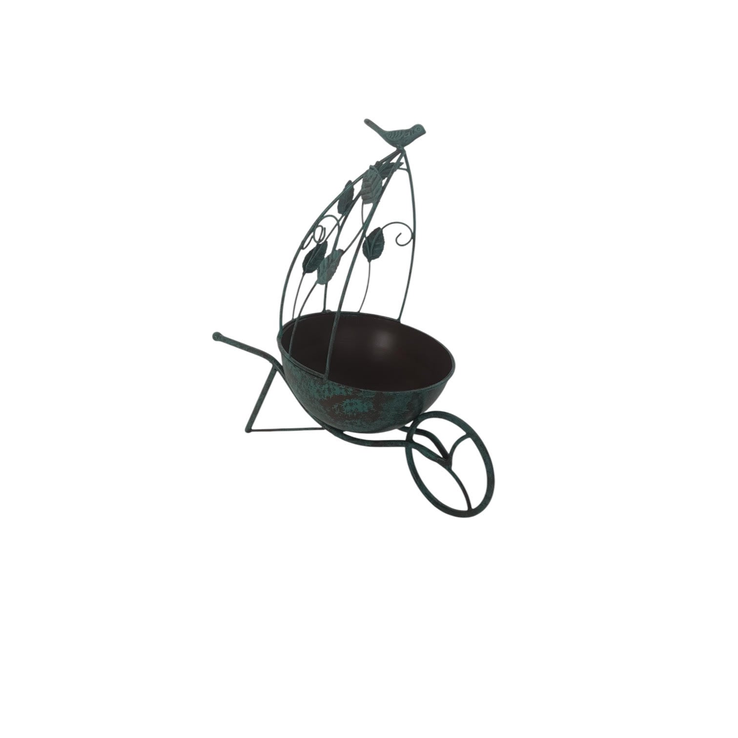 MSL 36cm Green Metal Garden Planter Quirky Plant Pot