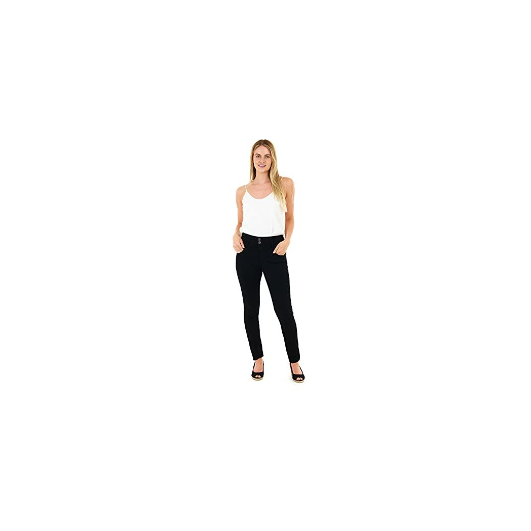 Ladies High Waisted Double Button Denim Jeans